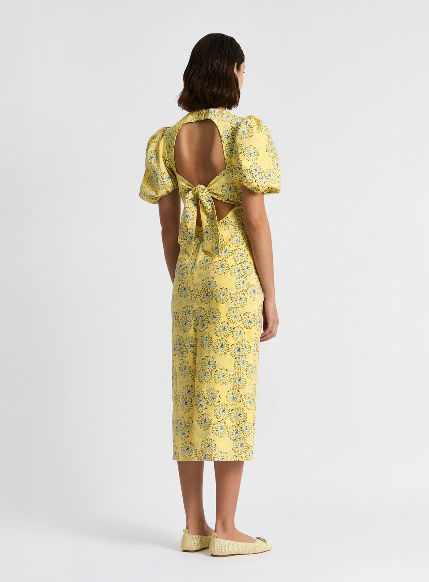 PROVENCE NAYA YELLOW MIDI DRESS