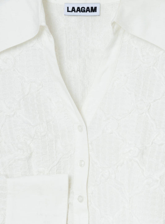 SALLY WHITE TEXTURED SHIRT