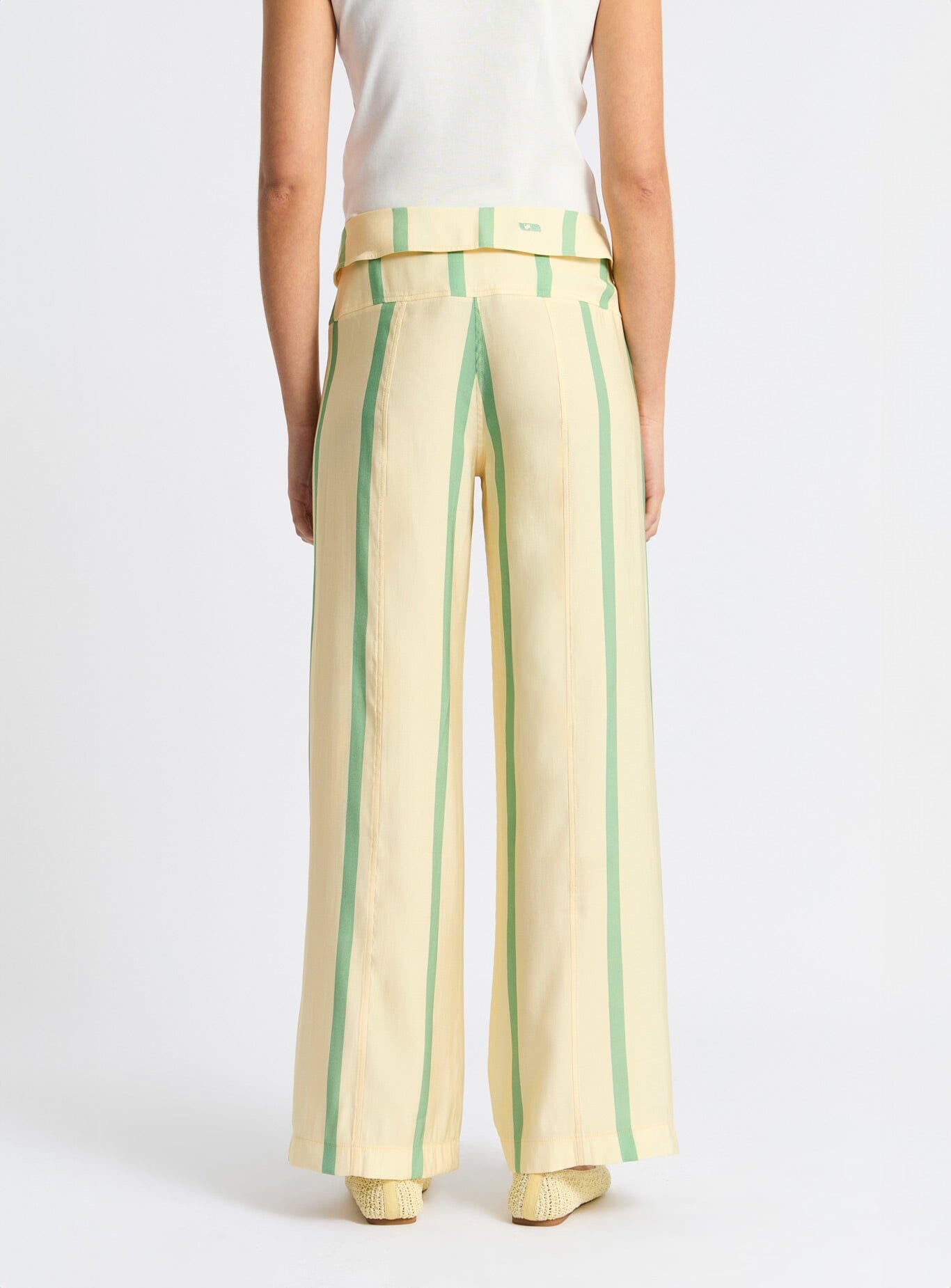 TASHI YELLOW STRIPED FLOW PANTS