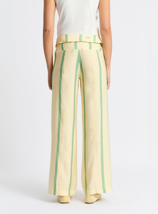 TASHI YELLOW STRIPED FLOW PANTS