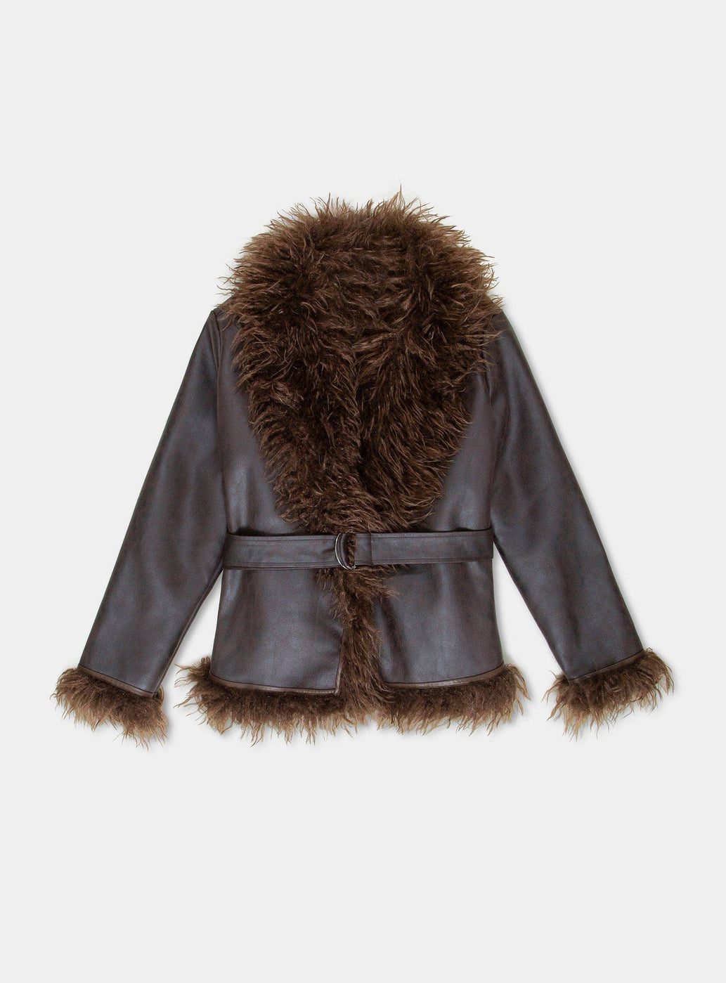 ZOYA BROWN SHEARLING SHORT COAT