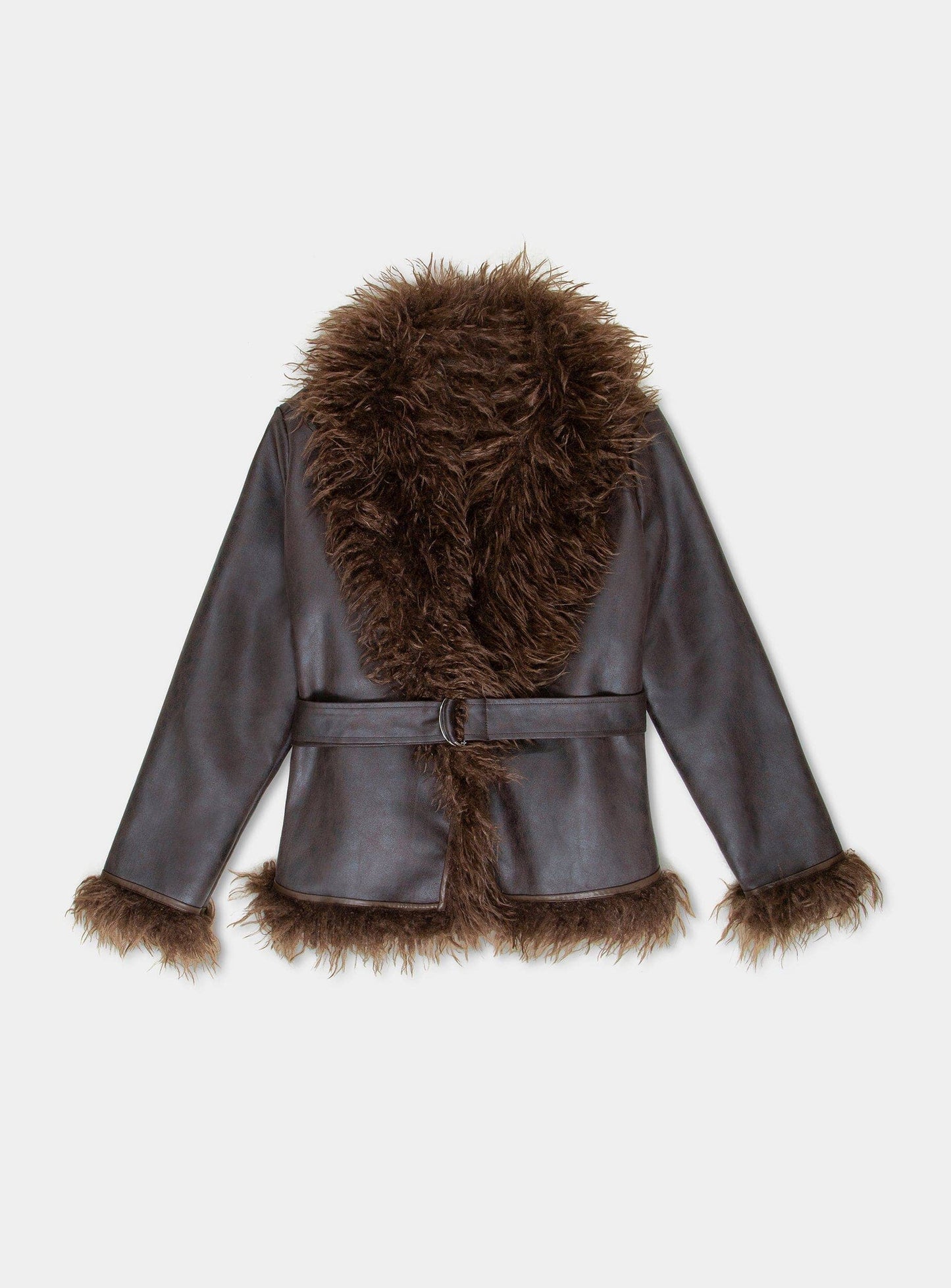 ZOYA BROWN SHEARLING SHORT COAT