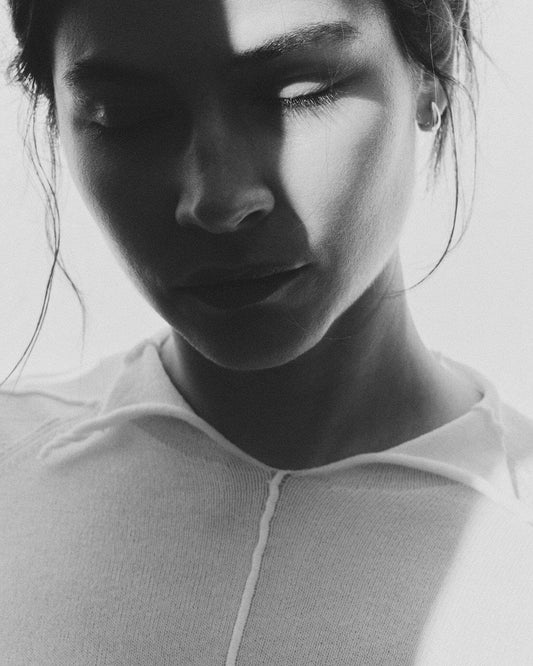 ODINE ECRU LONG KNITTED TOP