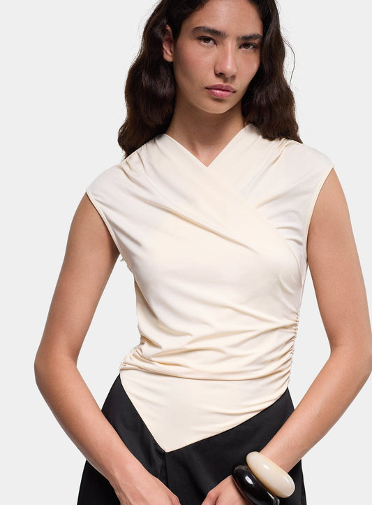 SELENE BLACK & ECRU MIDI DRESS