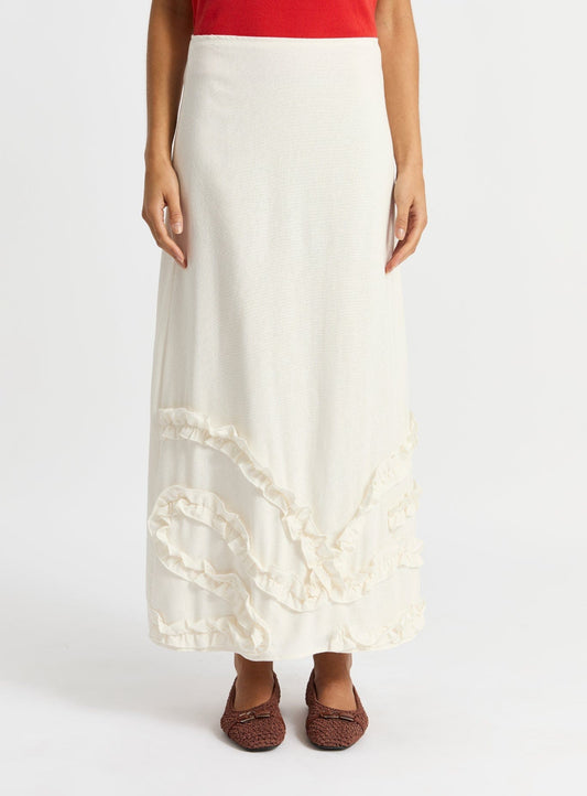 PINOT WHITE LINEN SKIRT
