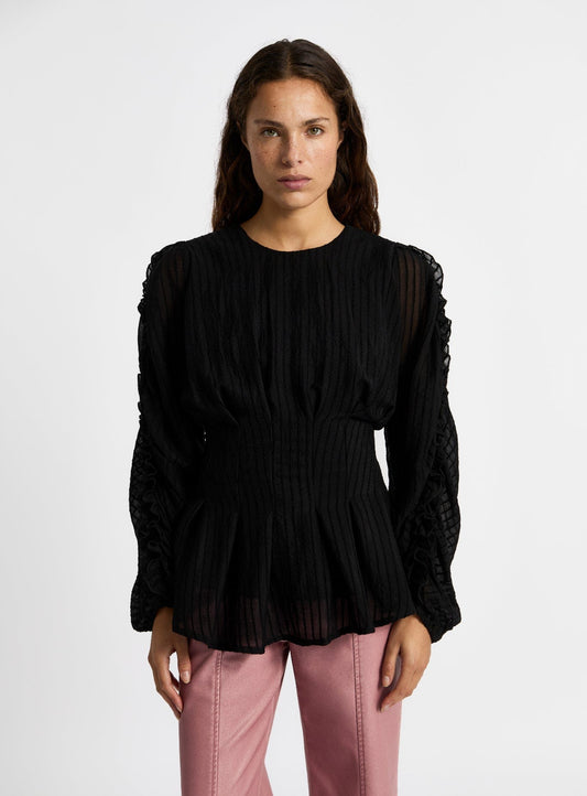 GOYA BLACK PUFF SLEEVE BLOUSE
