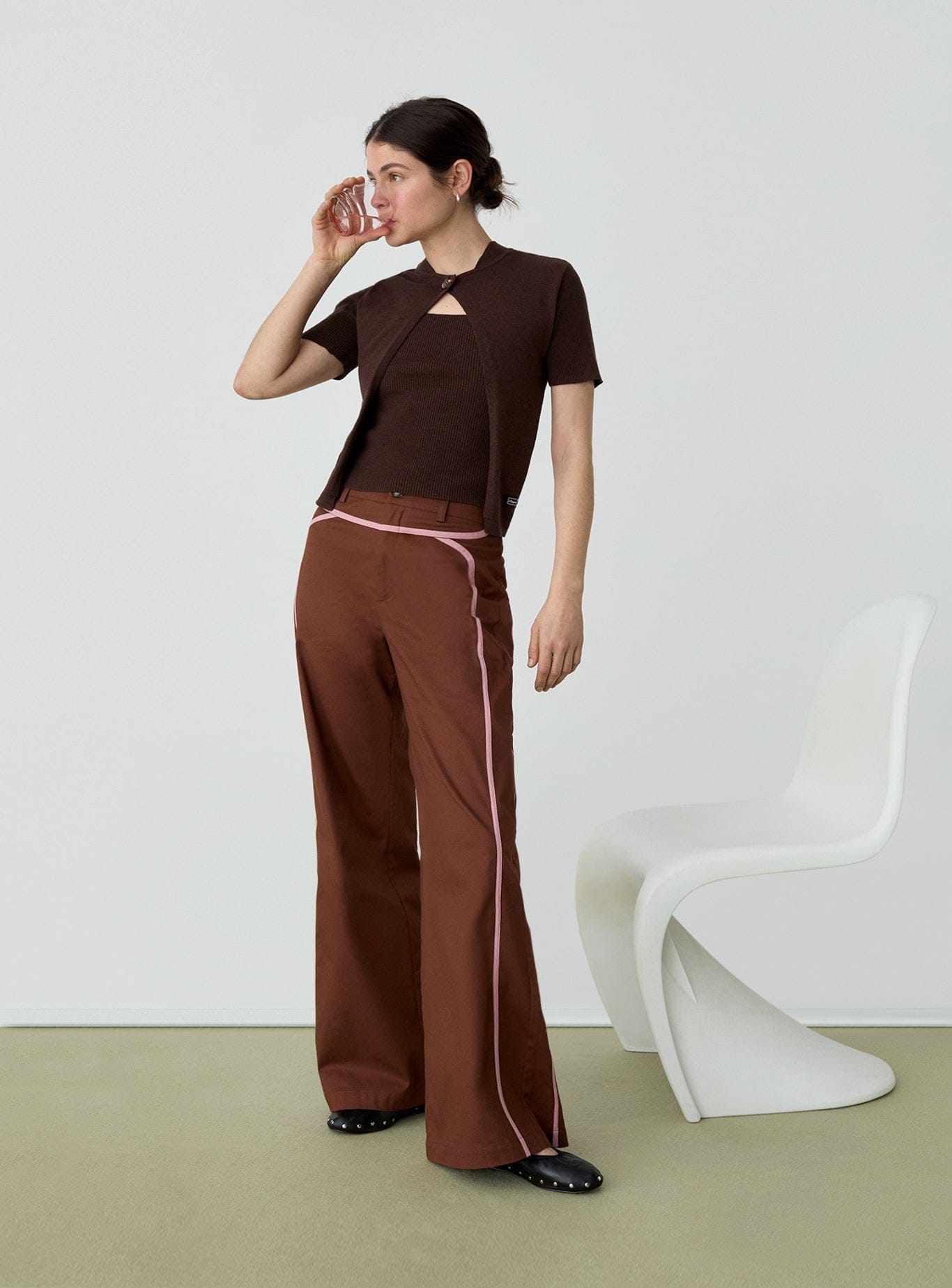 GALA BROWN KNITTED TOP