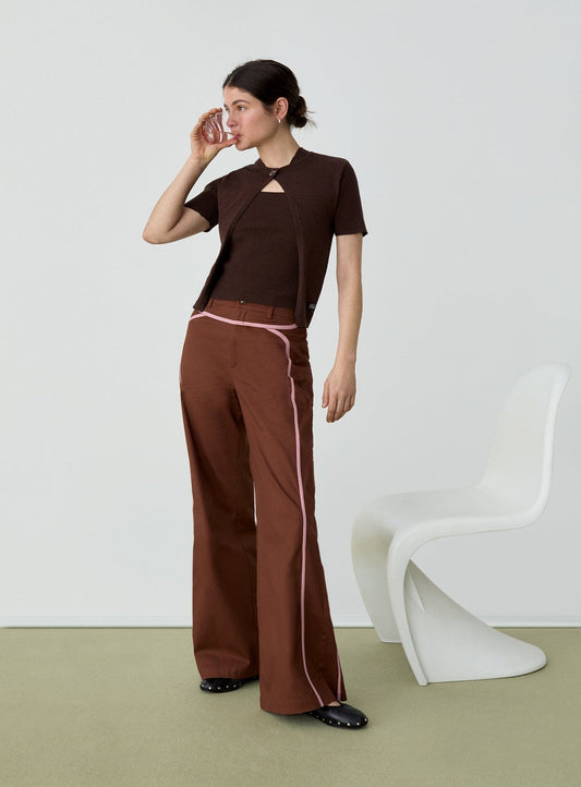 GALA BROWN KNITTED TOP