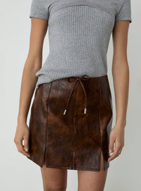JUNA BROWN SHORT SKIRT