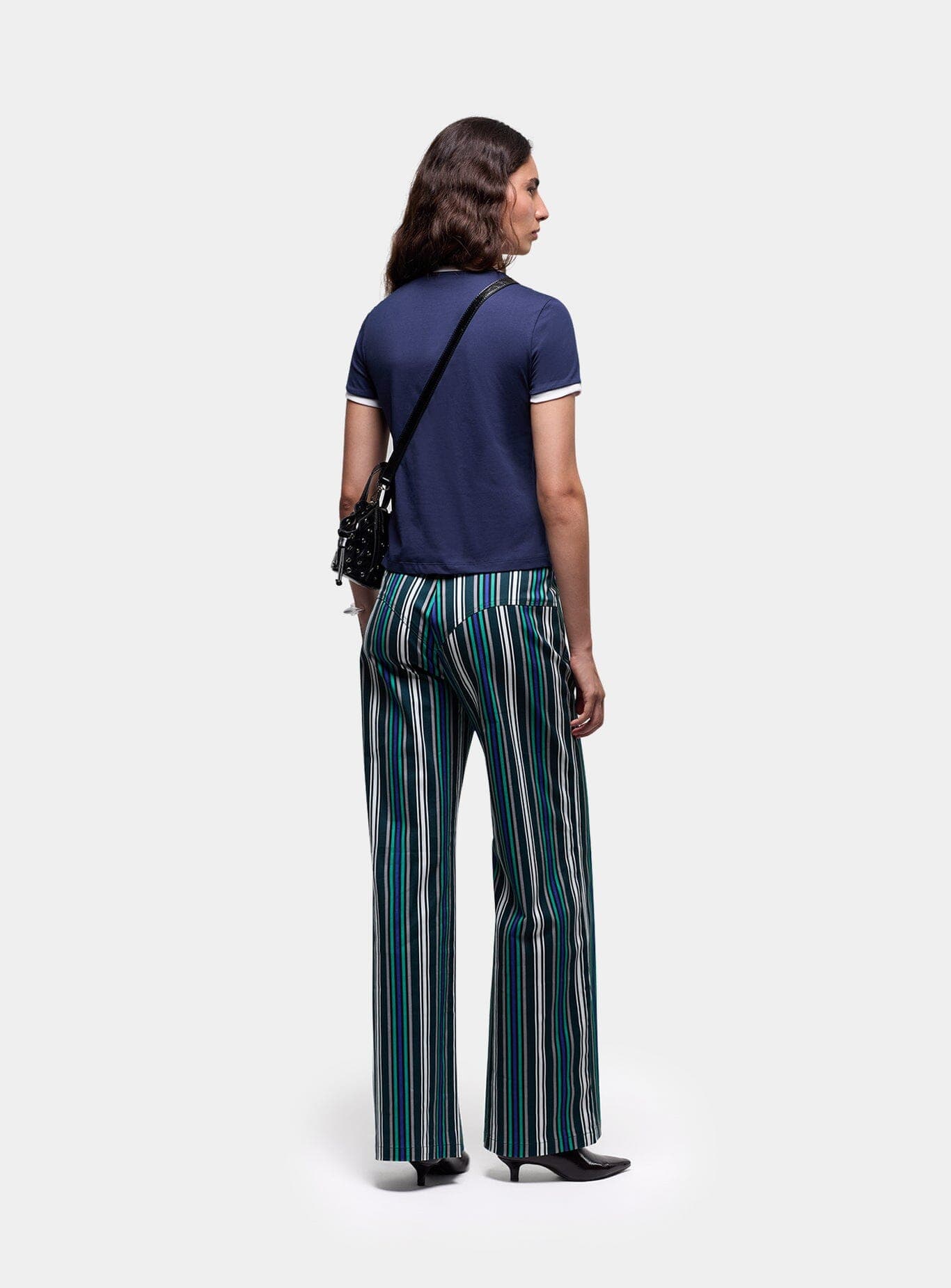 LEROY TEAL GREEN STRIPED TWILL PANTS
