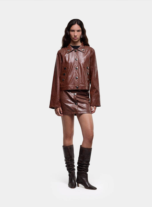 LENA BROWN SHORT SKIRT