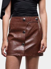 LENA BROWN SHORT SKIRT