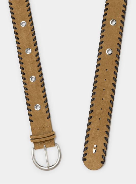 ANNIE BRAIDED CAMEL BELT