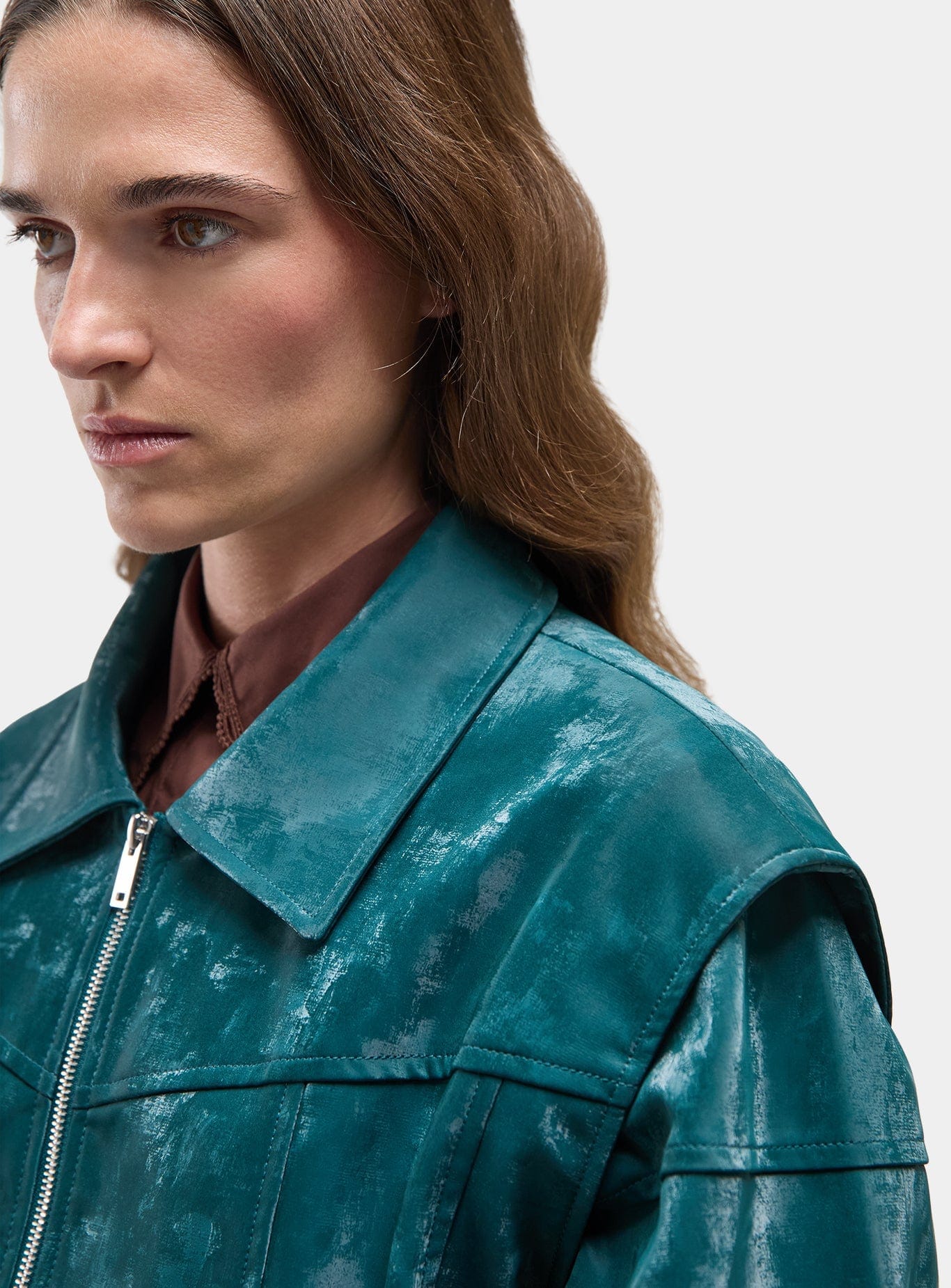 CUPIDO TEAL GREEN BOMBER JACKET