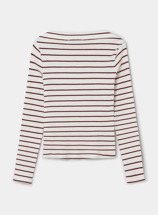 EMORY RED STRIPED LONG SLEEVE T-SHIRT