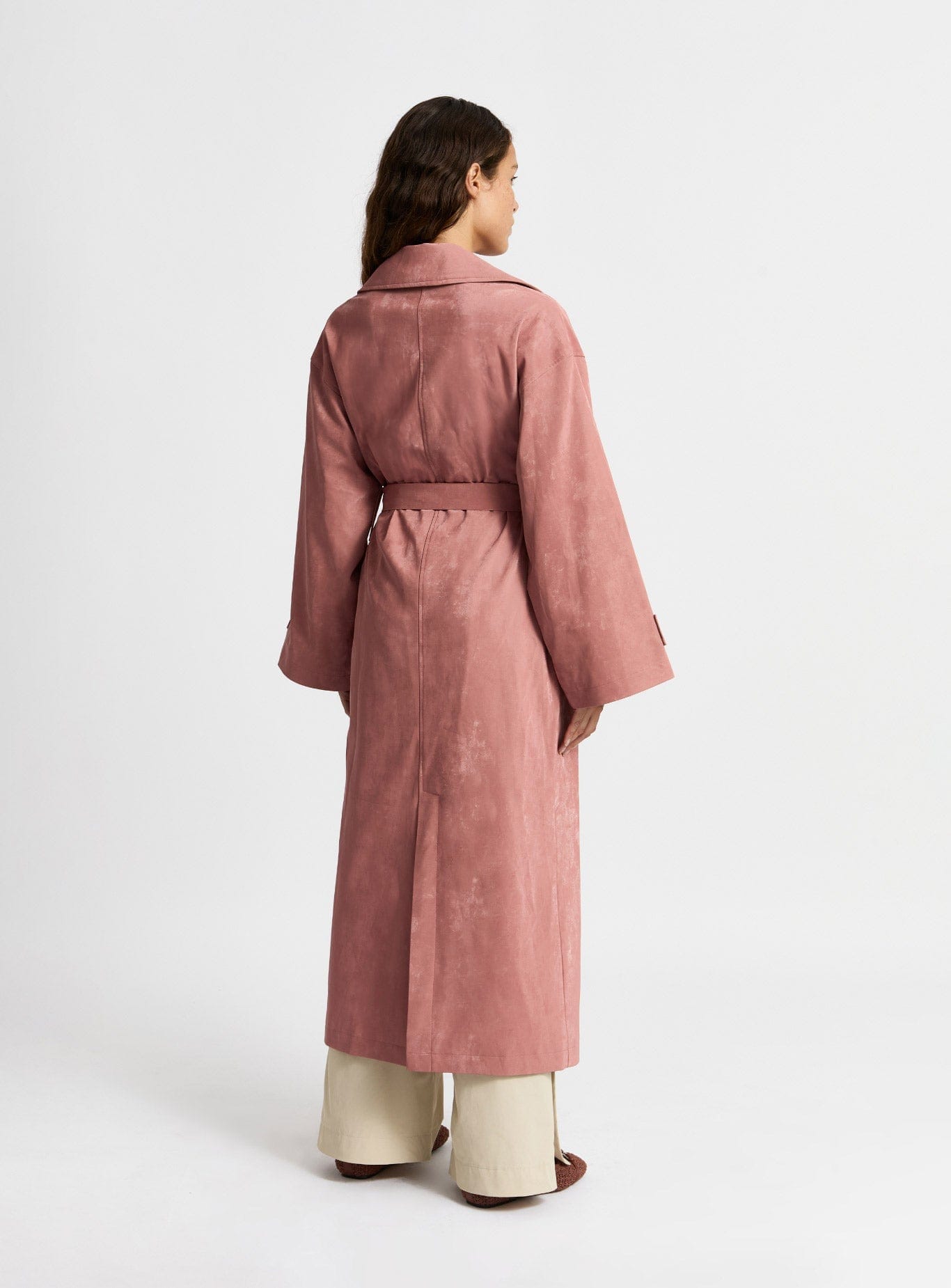 LONDRES PINK TEXTURED TRENCH