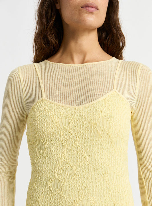 MARGOT YELLOW JERSEY MIDI DRESS