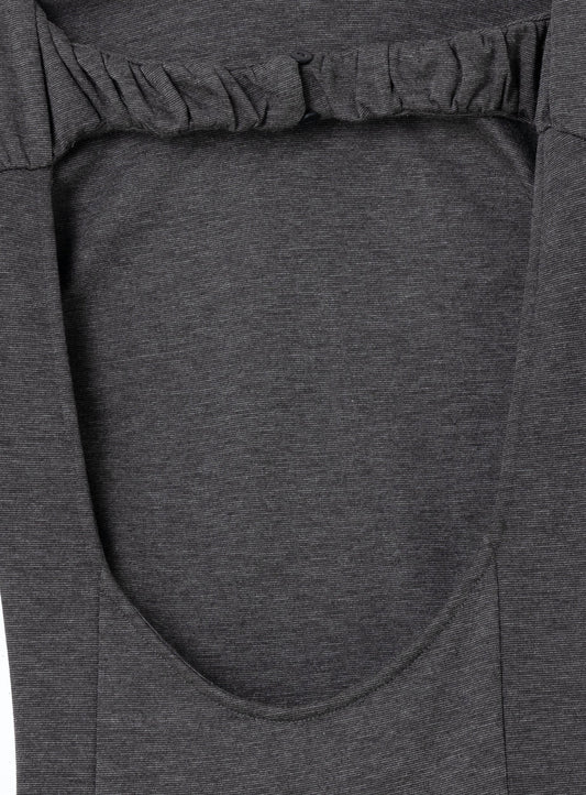 MUSA GREY DRAPED LONG DRESS