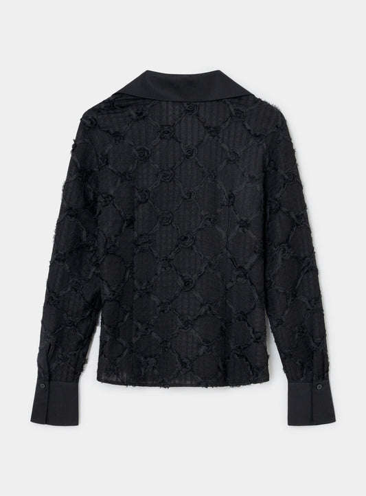 SALLY BLACK TEXTURED SHIRT