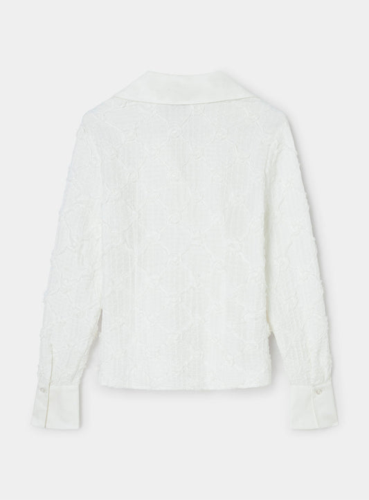 SALLY WHITE TEXTURED SHIRT