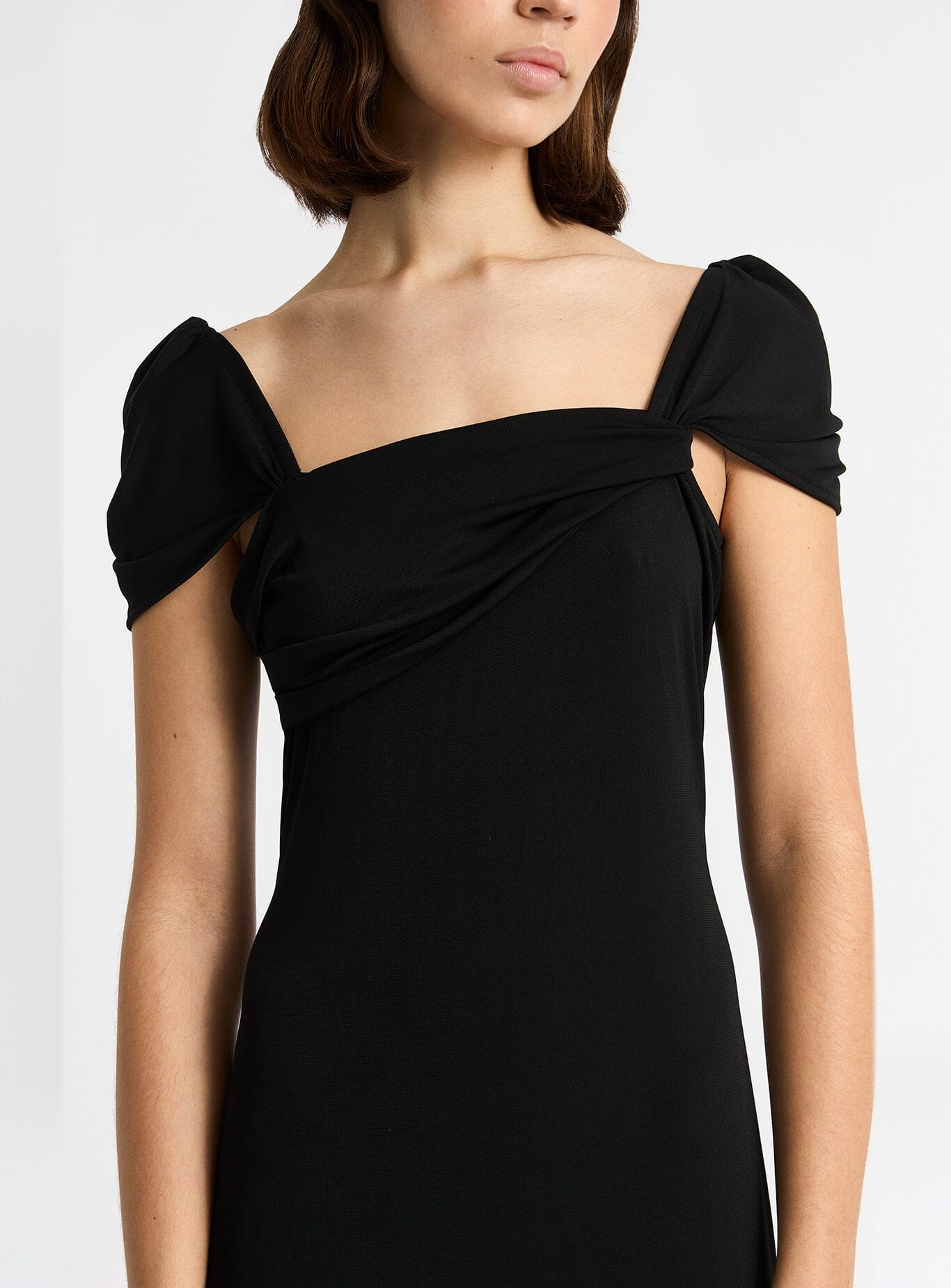 SIA BLACK JERSEY MIDI DRESS