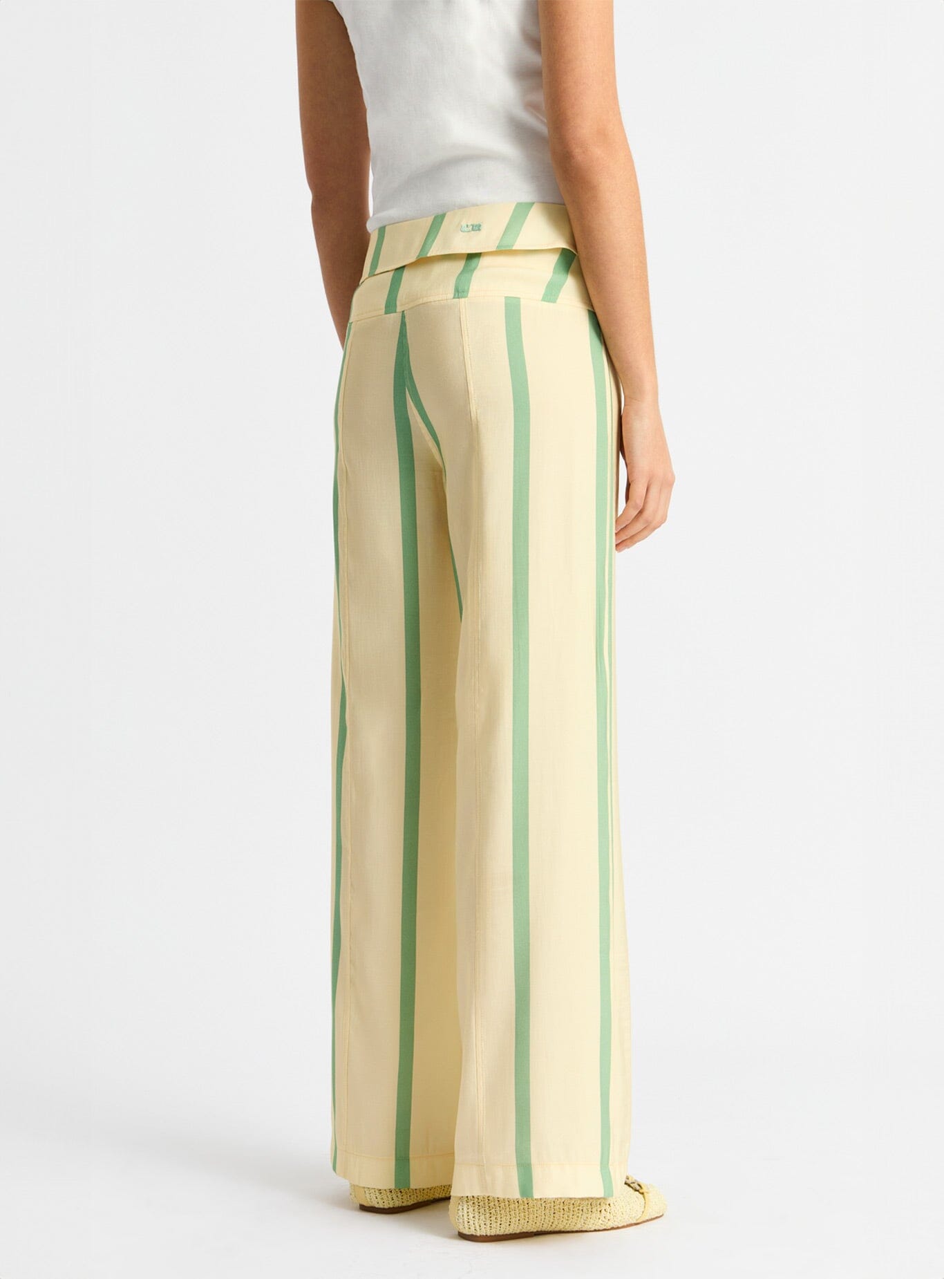 TASHI YELLOW STRIPED FLOW PANTS