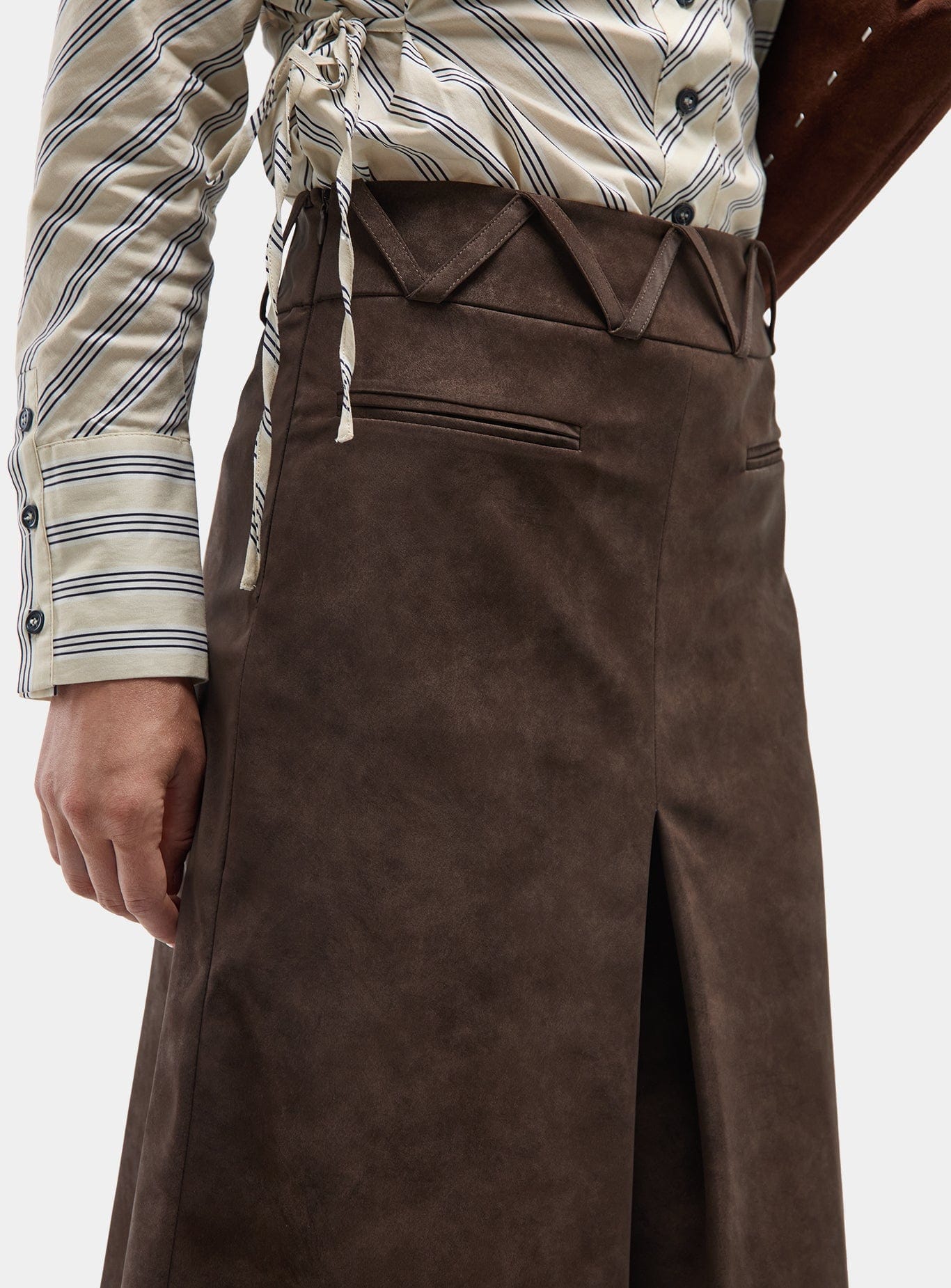 ZINNIA BROWN MIDI SKIRT