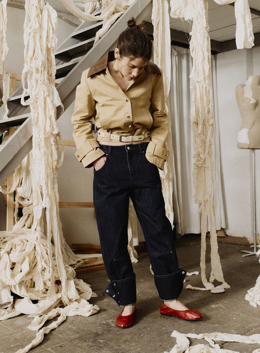 PLIÉ RED STUDS BALLERINA