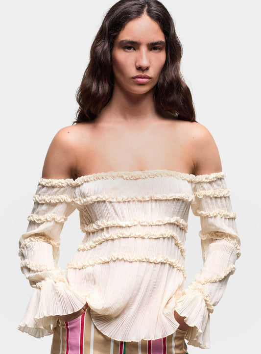 PETRA ECRU TEXTURED BLOUSE