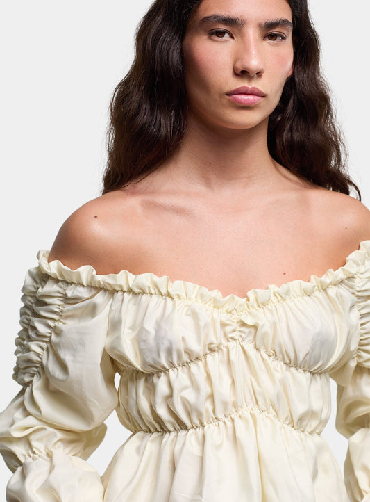 SADIE ECRU RUCHED BLOUSE