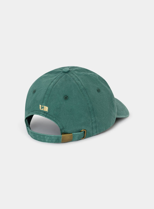 GREEN EMBROIDERED LOGO CAP