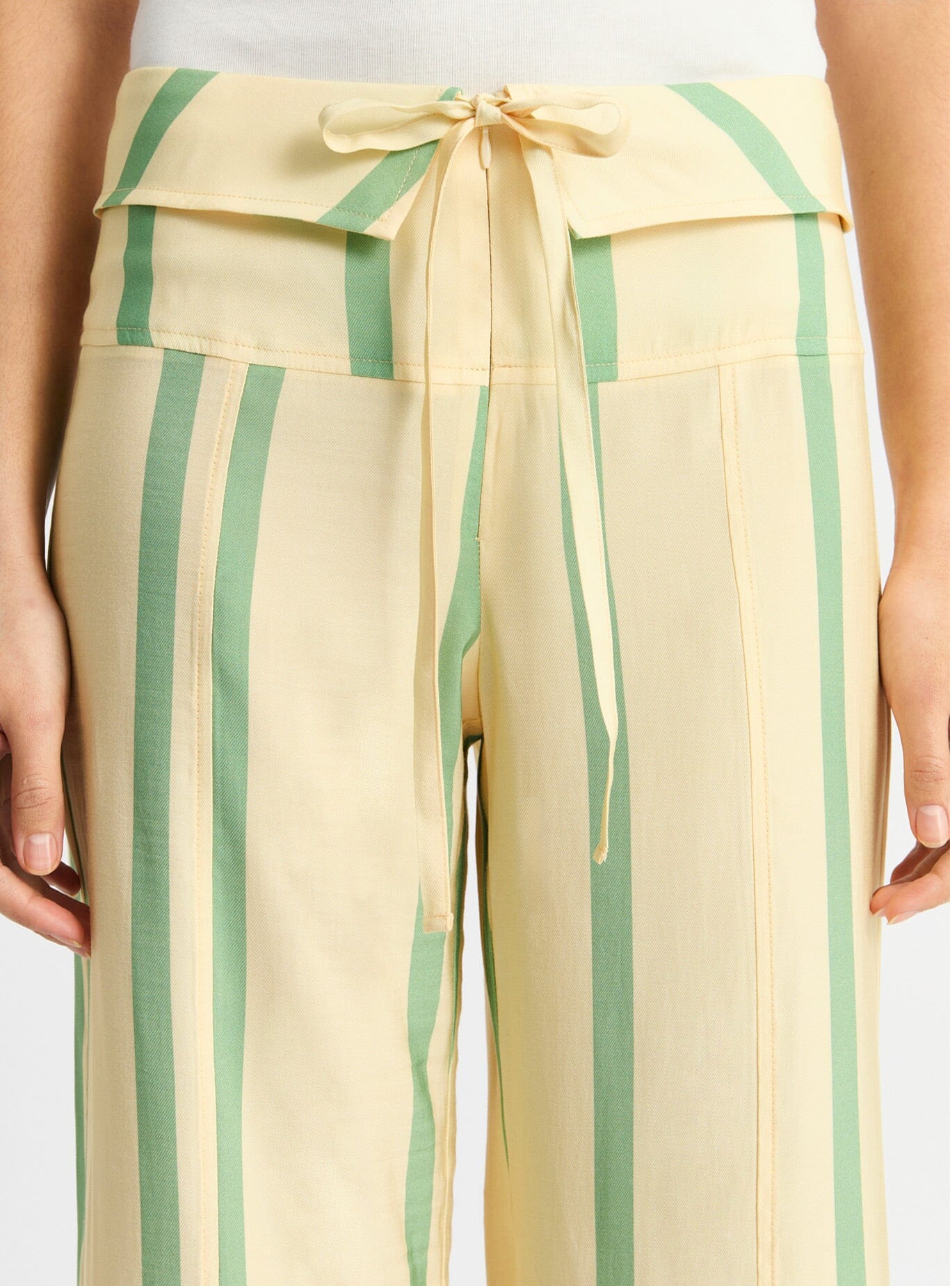 TASHI YELLOW STRIPED FLOW PANTS