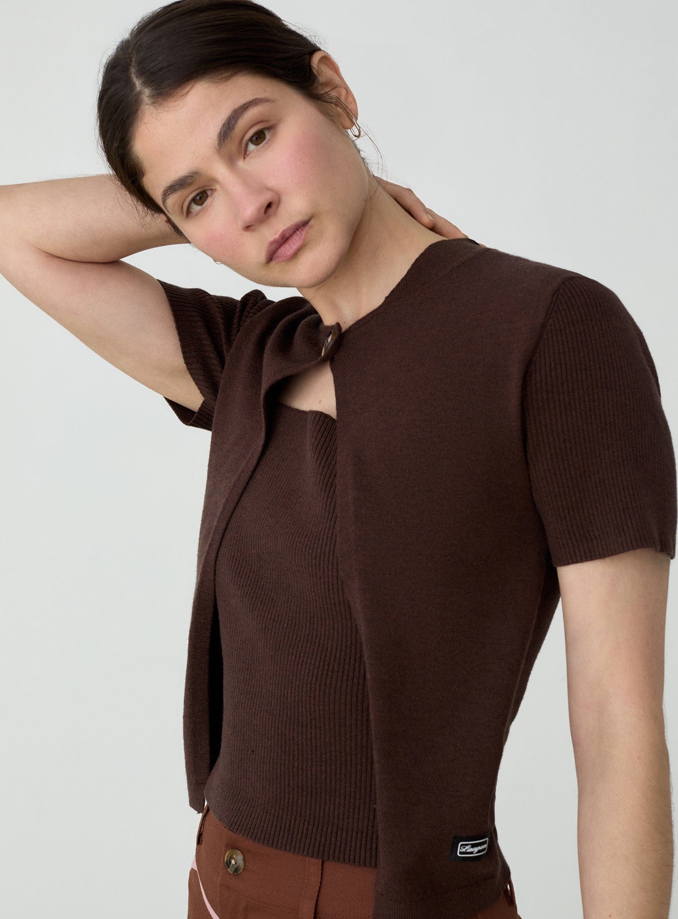 GALA BROWN KNITTED TOP