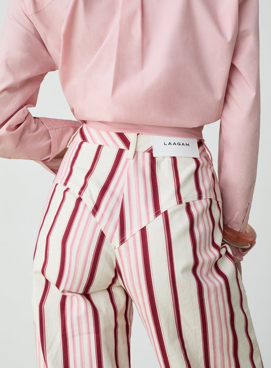 LEROY PINK STRIPED TWILL PANTS