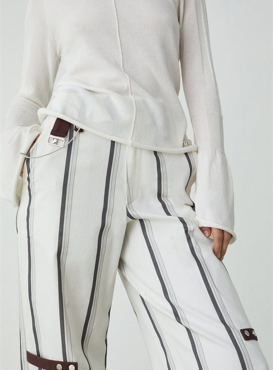 VELIA WHITE STRIPED PANTS