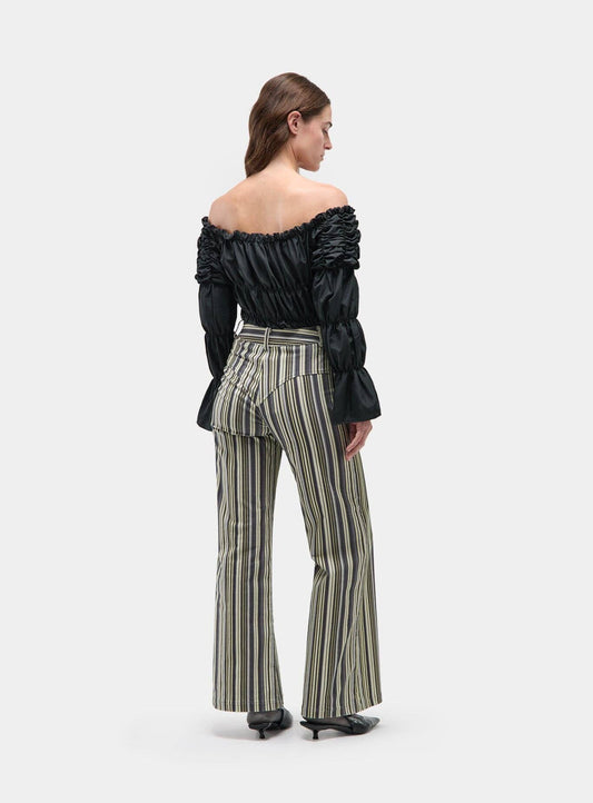 HOLLY CORDUROY GREY STRIPED PANTS