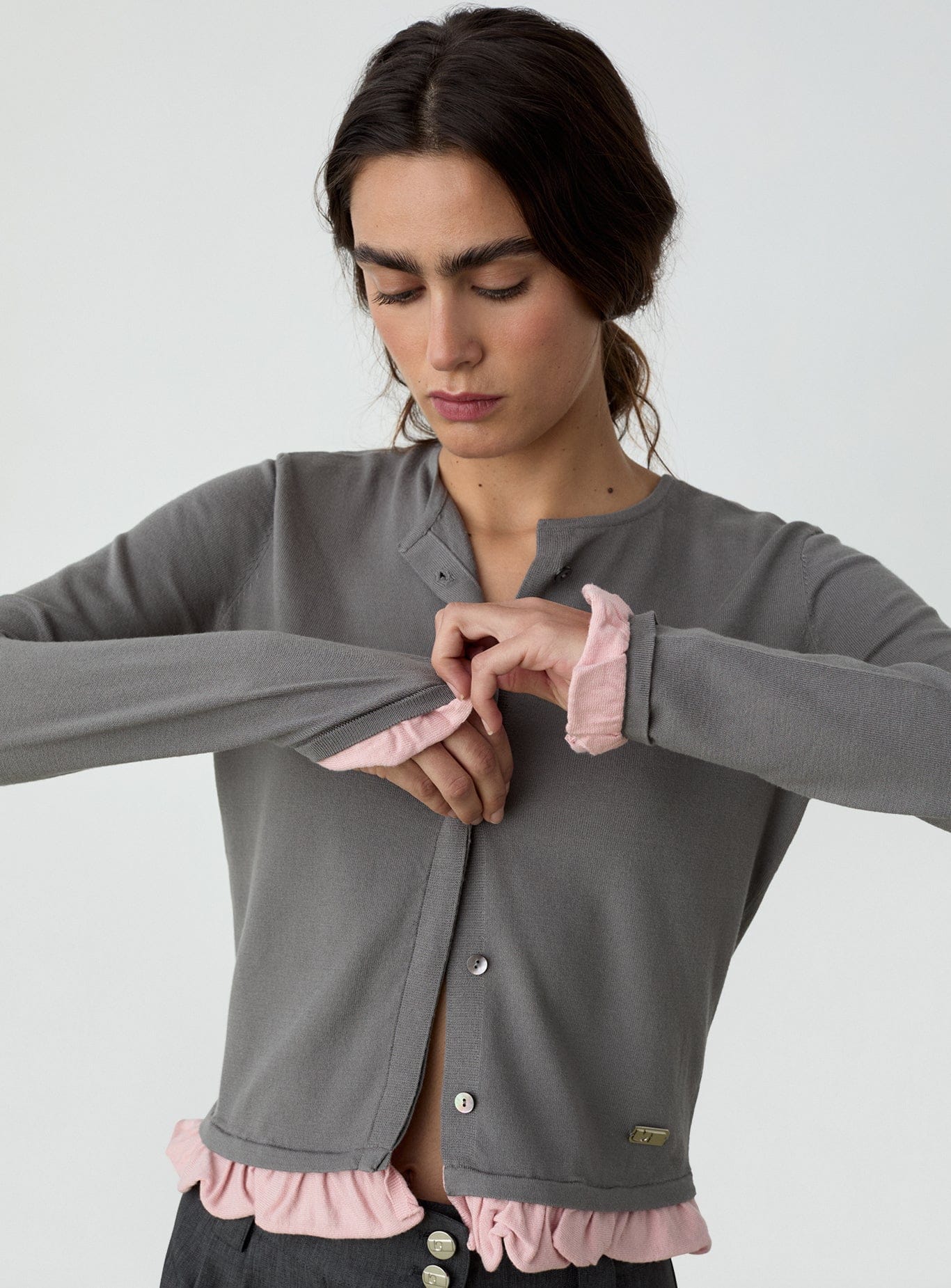 CAMELIA GREY KNITTED TOP
