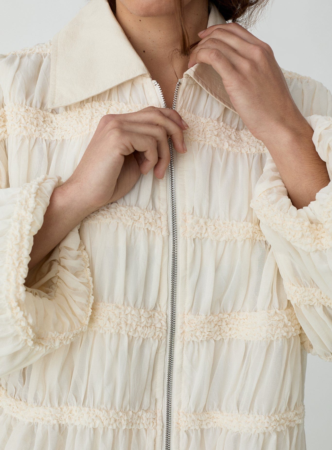 KIARA ECRU BOMBER JACKET