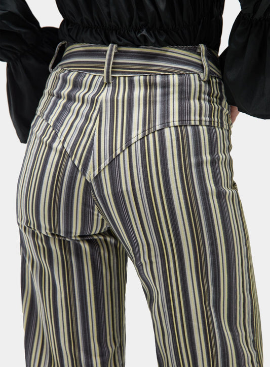 HOLLY CORDUROY GREY STRIPED PANTS