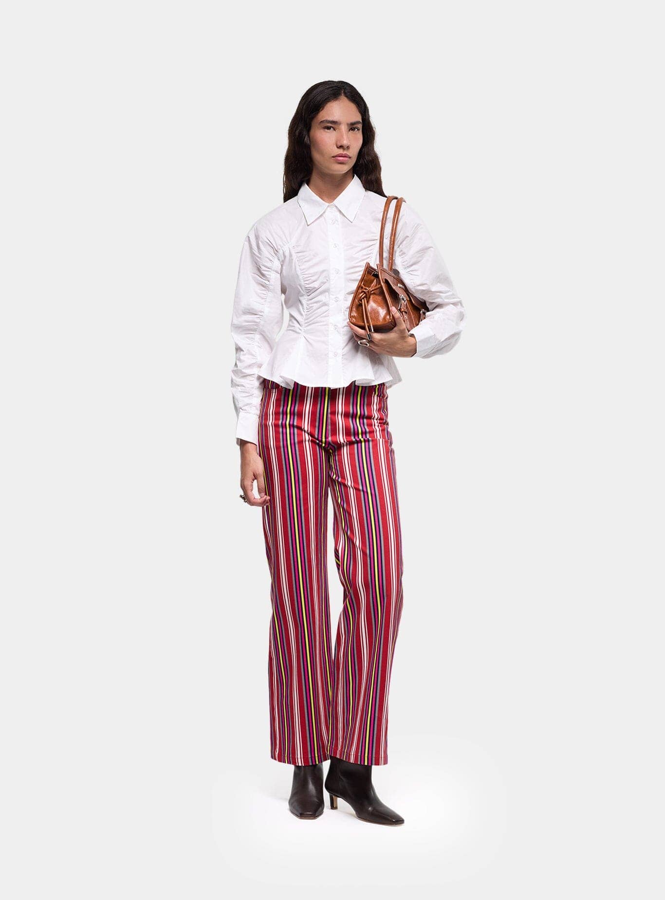 LEROY RED STRIPED TWILL PANTS