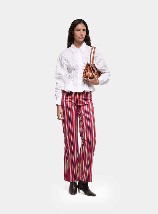 LEROY RED STRIPED TWILL PANTS