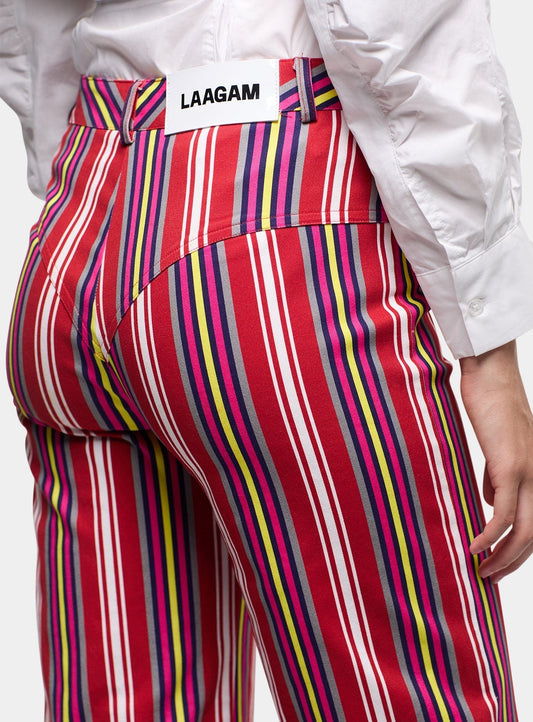 LEROY RED STRIPED TWILL PANTS