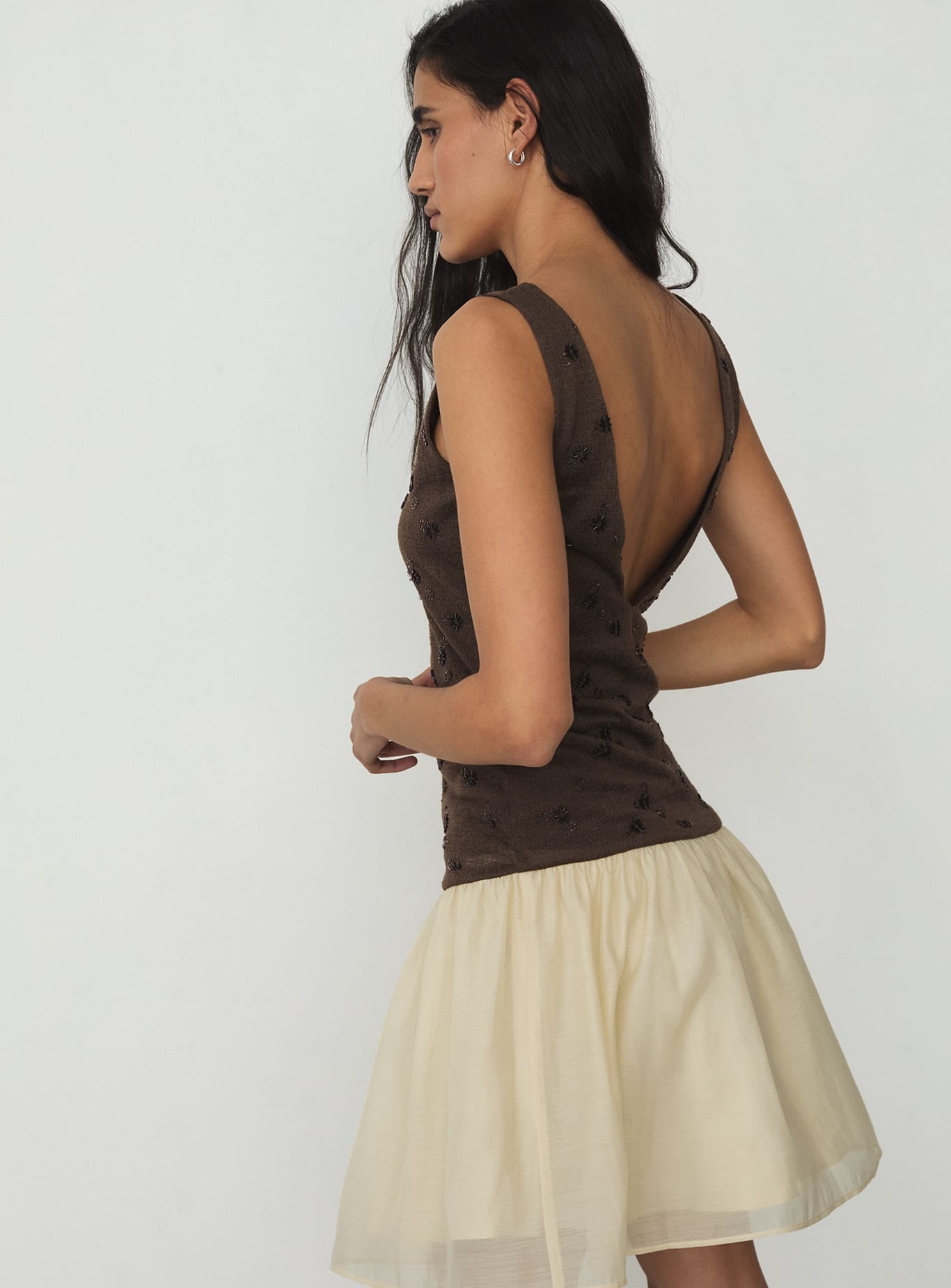 LIORA BROWN SHORT DRESS