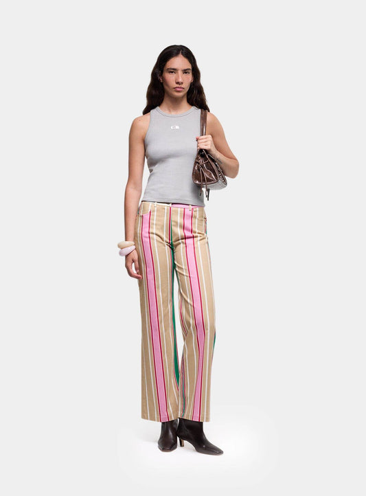 LEROY BROWN STRIPED TWILL PANTS