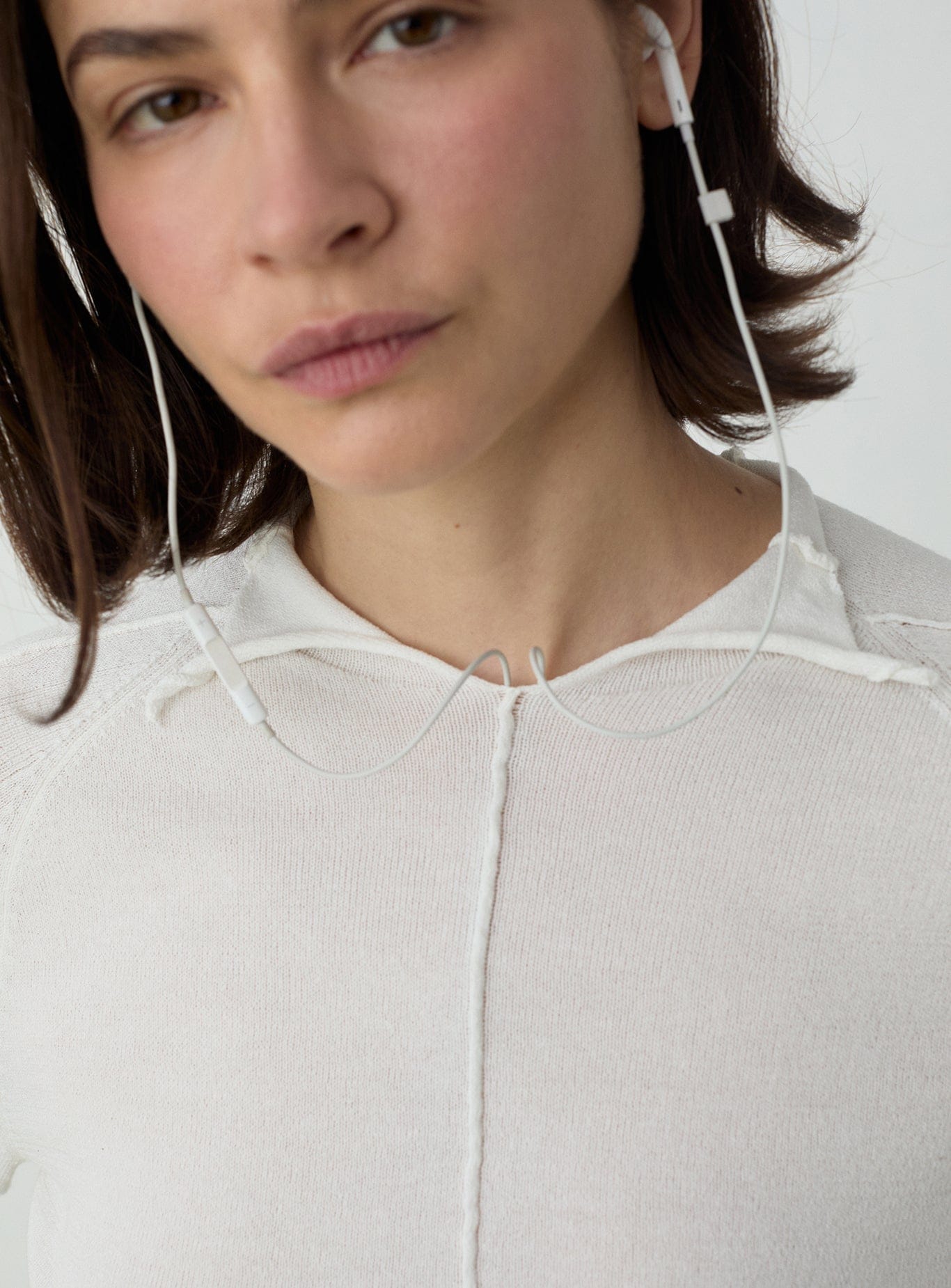 ODINE ECRU LONG KNITTED TOP