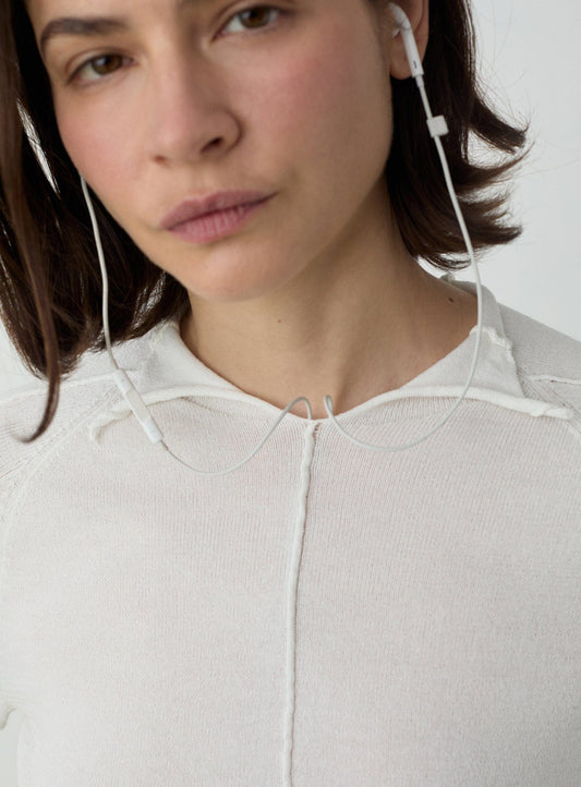 ODINE ECRU LONG KNITTED TOP