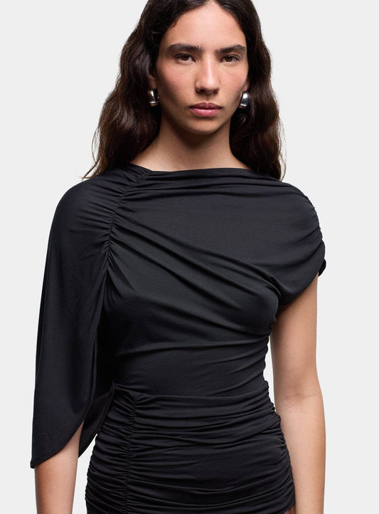 AERIS BLACK DRAPED TOP
