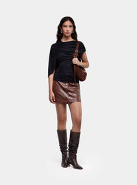 AERIS BLACK DRAPED TOP