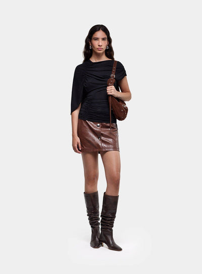 AERIS BLACK DRAPED TOP