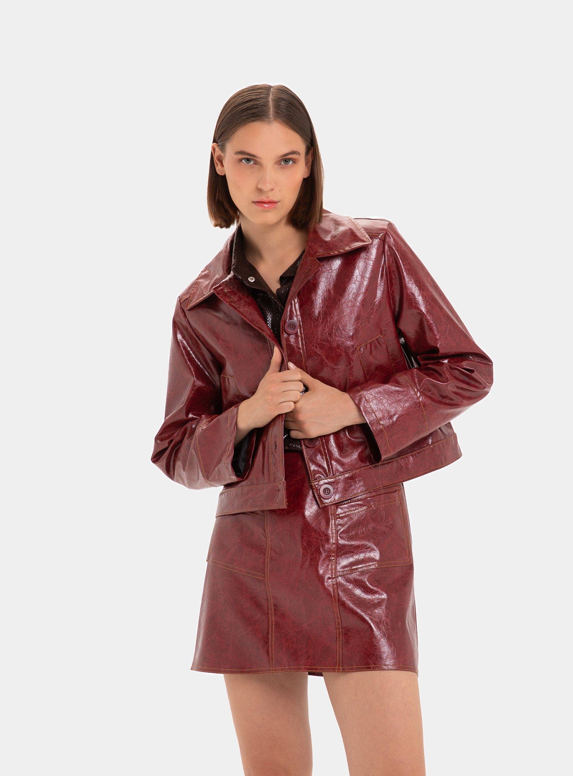 ALEXA FAUX LEATHER JACKET – LAAGAM